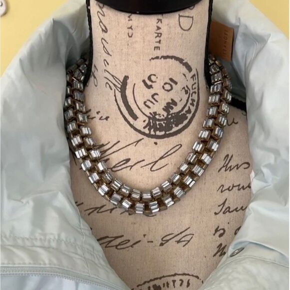 NWT *Lee Angel* Neiman Marcus *Gatsby* Crystal Baguette Necklace - Picture 2 of 8
